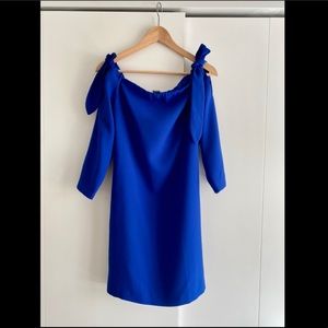 Club Monaco blue off the shoulder tie dress